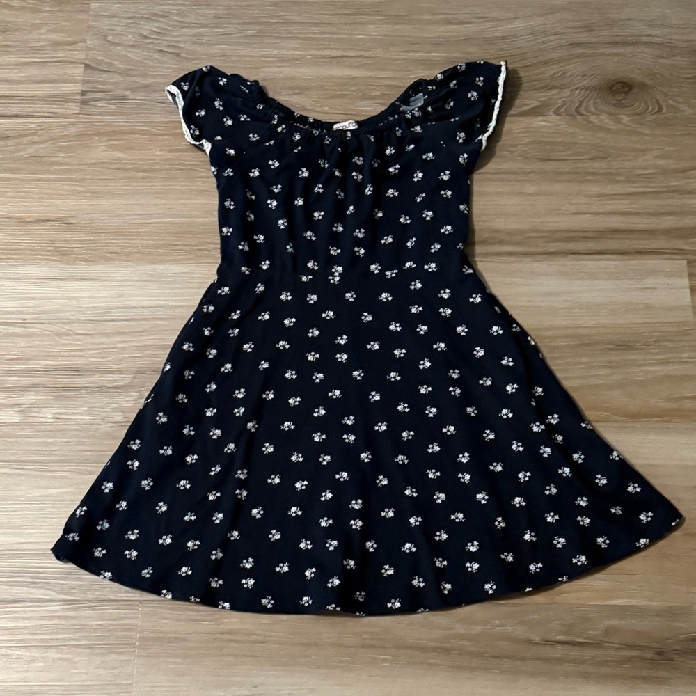 Chenault Girl | Navy Blue Floral Kids Knit Dress
